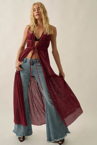 Sunshine Day Sheer Crochet Lace Maxi Top - ShopPromesa
