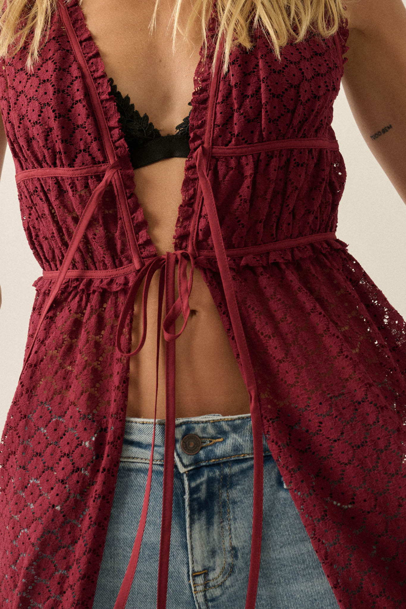Sunshine Day Sheer Crochet Lace Maxi Top - ShopPromesa
