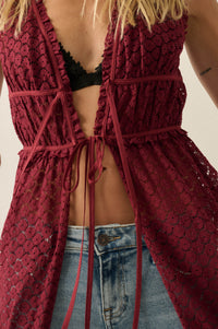 Sunshine Day Sheer Crochet Lace Maxi Top - ShopPromesa
