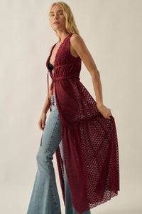 Sunshine Day Sheer Crochet Lace Maxi Top - ShopPromesa
