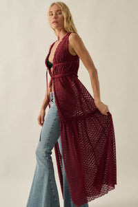 Sunshine Day Sheer Crochet Lace Maxi Top - ShopPromesa