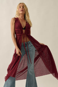 Sunshine Day Sheer Crochet Lace Maxi Top - ShopPromesa