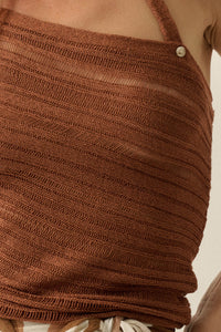 Cool Summer Ladder-Knit Asymmetrical Tank Top - ShopPromesa