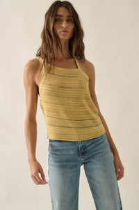 Cool Summer Ladder-Knit Asymmetrical Tank Top - ShopPromesa