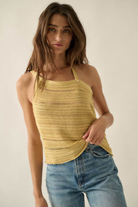 Cool Summer Ladder-Knit Asymmetrical Tank Top - ShopPromesa
