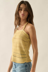 Cool Summer Ladder-Knit Asymmetrical Tank Top - ShopPromesa