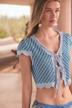 Summer Love Striped Crochet-Knit Tie-Front Top - ShopPromesa