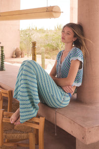 Summer Love Striped Crochet-Knit Tie-Front Top - ShopPromesa