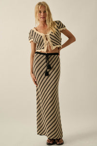 Summer Love Striped Crochet-Knit Tie-Front Top - ShopPromesa