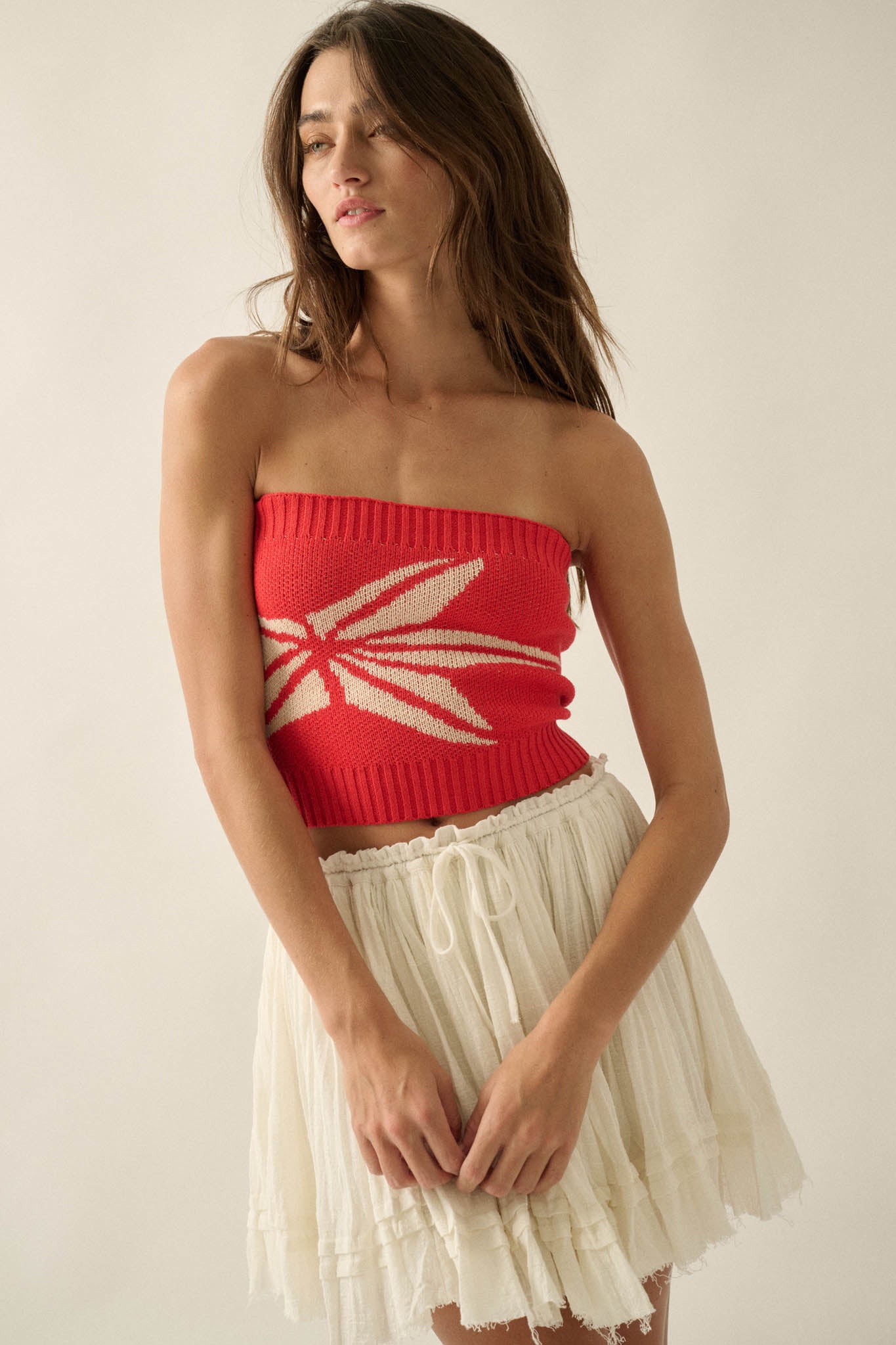 Brightest Star Jacquard Knit Bandeau Tube Top - ShopPromesa