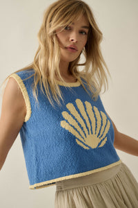 Shell Yeah Textured Jacquard-Knit Sweater Tank Top - ShopPromesa