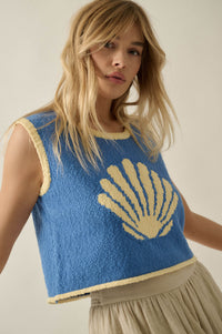 Shell Yeah Textured Jacquard-Knit Sweater Tank Top - ShopPromesa