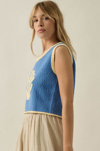 Shell Yeah Textured Jacquard-Knit Sweater Tank Top - ShopPromesa