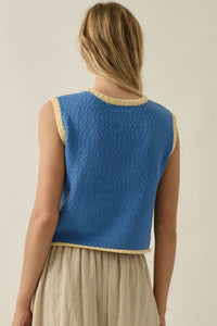 Shell Yeah Textured Jacquard-Knit Sweater Tank Top - ShopPromesa
