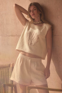Shell Yeah Textured Jacquard-Knit Sweater Tank Top - ShopPromesa