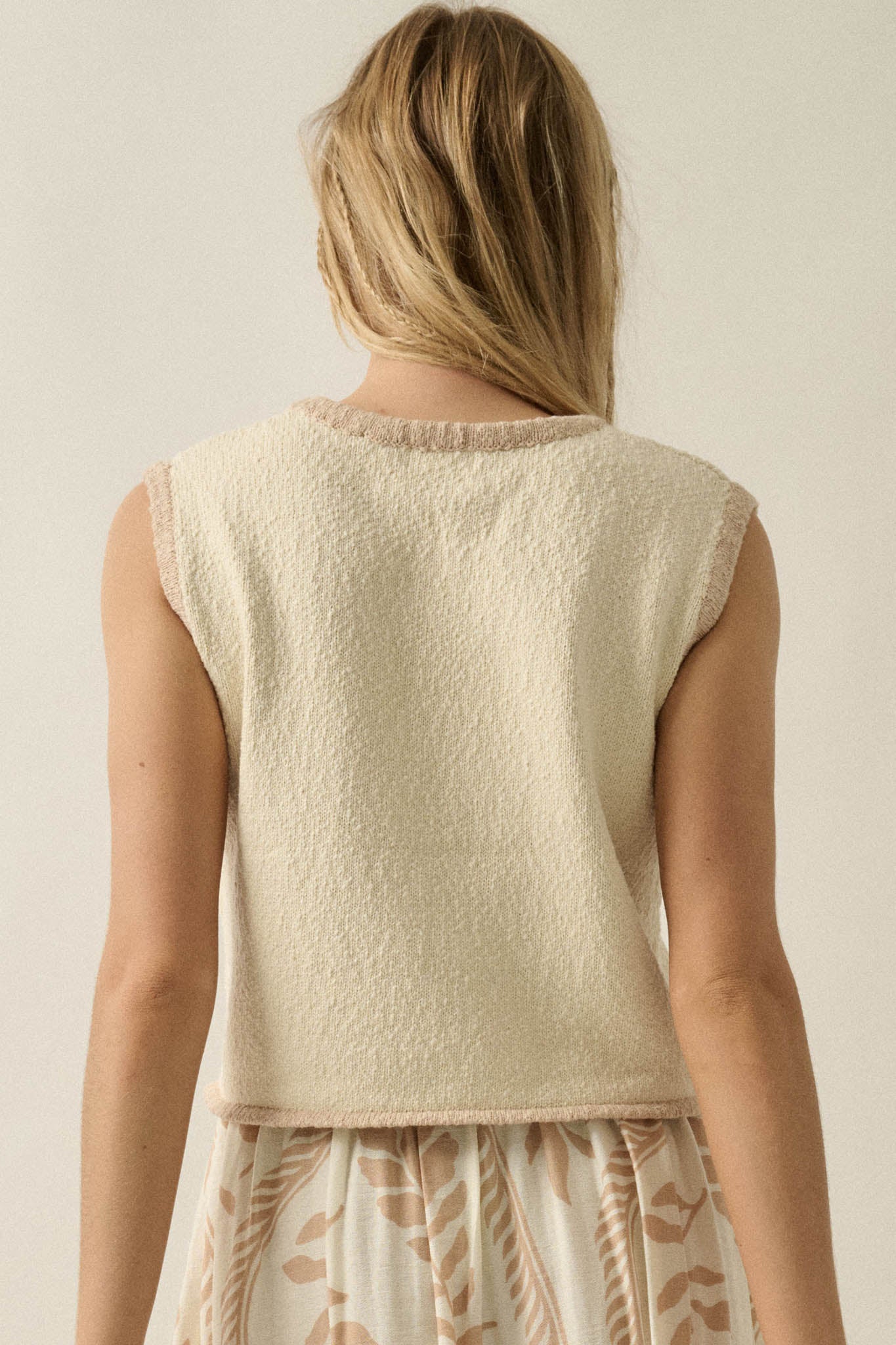 Shell Yeah Textured Jacquard-Knit Sweater Tank Top - ShopPromesa