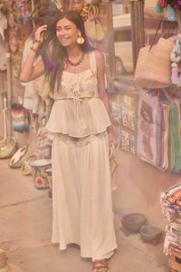Cottage Garden Floral-Embroidered Peasant Tank Top - ShopPromesa
