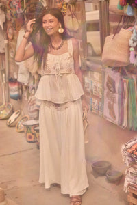 Cottage Garden Floral-Embroidered Peasant Tank Top - ShopPromesa