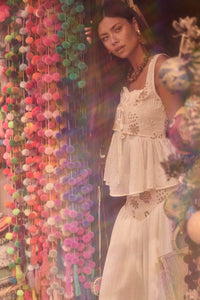 Cottage Garden Floral-Embroidered Peasant Tank Top - ShopPromesa