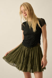 Kissing Booth Floral Lace Fitted Baby Tee - ShopPromesa