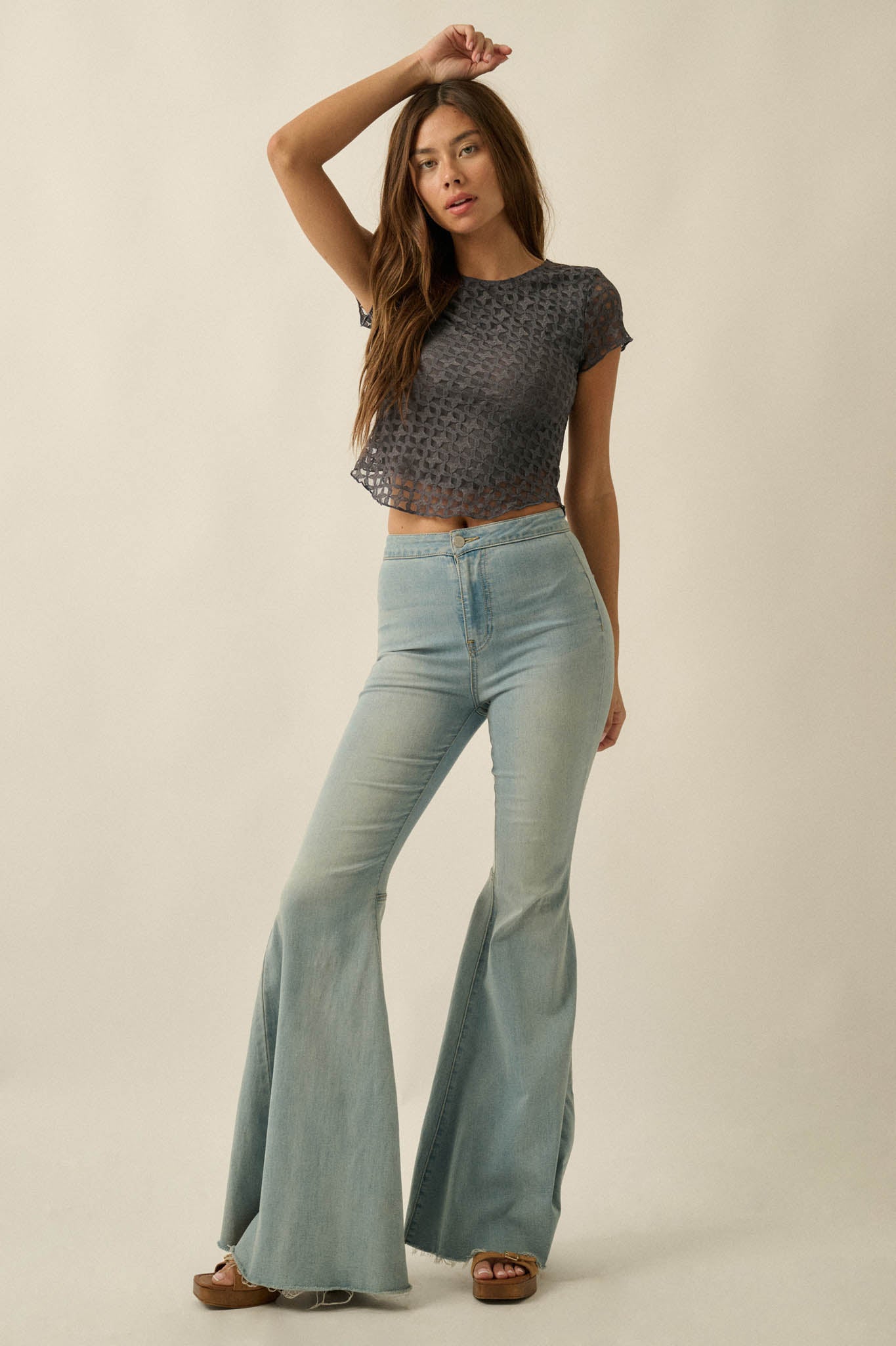 Kissing Booth Floral Lace Fitted Baby Tee - ShopPromesa