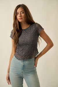 Kissing Booth Floral Lace Fitted Baby Tee - ShopPromesa