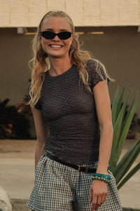 Kissing Booth Floral Lace Fitted Baby Tee - ShopPromesa