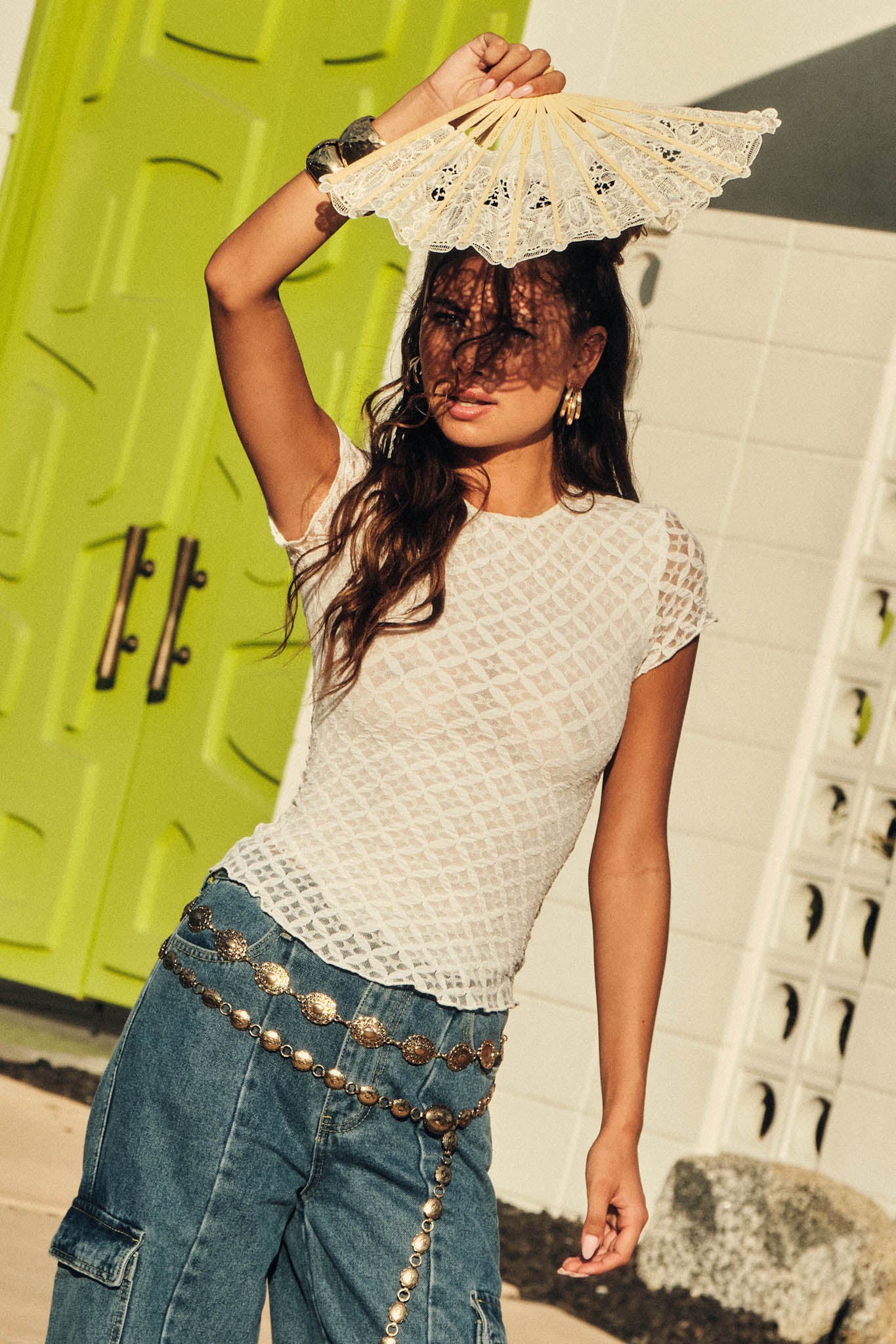 Kissing Booth Floral Lace Fitted Baby Tee - ShopPromesa