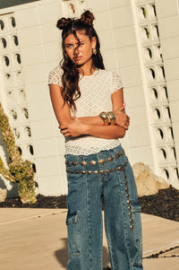 Kissing Booth Floral Lace Fitted Baby Tee - ShopPromesa