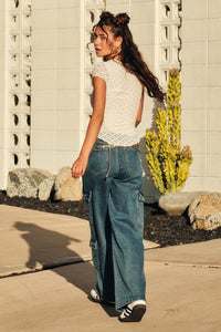 Kissing Booth Floral Lace Fitted Baby Tee - ShopPromesa