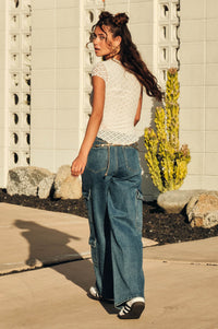 Kissing Booth Floral Lace Fitted Baby Tee - ShopPromesa