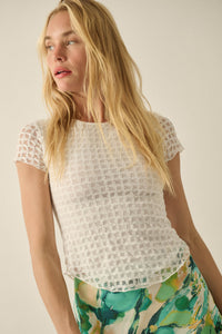 Kissing Booth Floral Lace Fitted Baby Tee - ShopPromesa