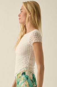 Kissing Booth Floral Lace Fitted Baby Tee - ShopPromesa