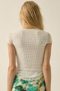 Kissing Booth Floral Lace Fitted Baby Tee - ShopPromesa