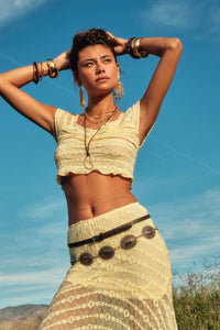 Lacy Blooms Floral Lace Cropped V-Neck Top - ShopPromesa