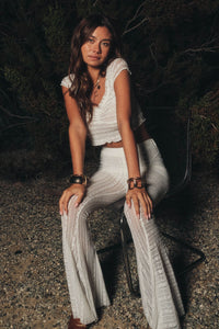 Lacy Blooms Floral Lace Cropped V-Neck Top - ShopPromesa