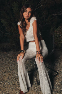 Lacy Blooms Floral Lace Cropped V-Neck Top - ShopPromesa