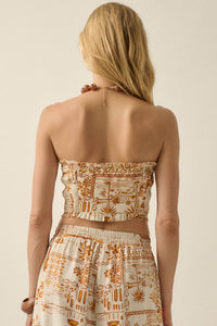 Island Breeze Tropical-Print Ruffle Bandeau Top - ShopPromesa