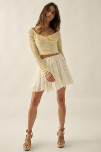 Beautiful Life Floral Lace Long-Sleeve Crop top - ShopPromesa