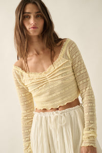 Beautiful Life Floral Lace Long-Sleeve Crop top - ShopPromesa