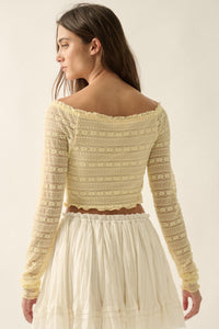 Beautiful Life Floral Lace Long-Sleeve Crop top - ShopPromesa