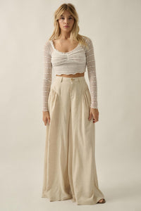 Beautiful Life Floral Lace Long-Sleeve Crop top - ShopPromesa