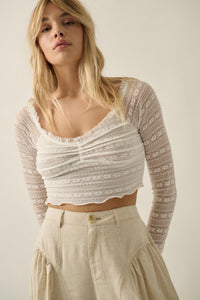 Beautiful Life Floral Lace Long-Sleeve Crop top - ShopPromesa