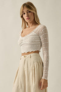Beautiful Life Floral Lace Long-Sleeve Crop top - ShopPromesa