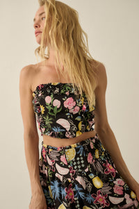 Good Times Fruit & Floral-Print Ruffle Bandeau Top - ShopPromesa