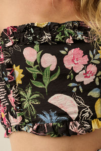 Good Times Fruit & Floral-Print Ruffle Bandeau Top - ShopPromesa