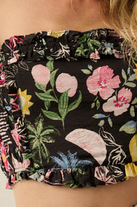 Good Times Fruit & Floral-Print Ruffle Bandeau Top - ShopPromesa