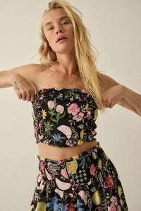Good Times Fruit & Floral-Print Ruffle Bandeau Top - ShopPromesa