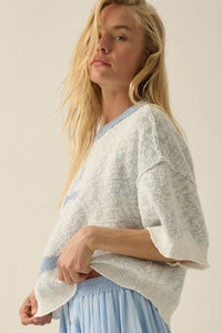 Anchors Up Jacquard-Knit Short-Sleeve Sweater - ShopPromesa