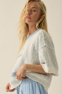 Anchors Up Jacquard-Knit Short-Sleeve Sweater - ShopPromesa